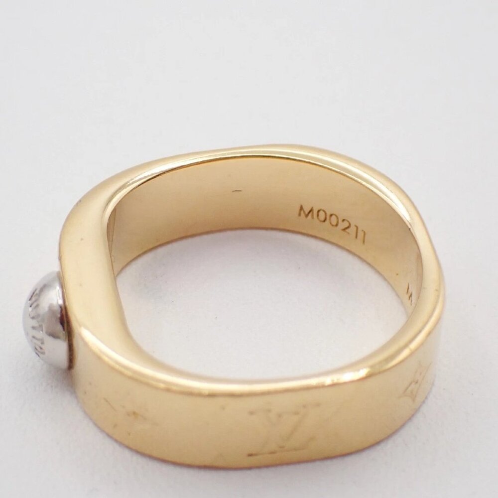 LOUIS VUITTON Nanogram Ring Size M Gold Silver Italy Accessory M00211 67EG247 - Picture 11 of 13